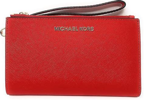 michael kors lg dbl gsset wristlet leather sangria|michael kors wristlet.